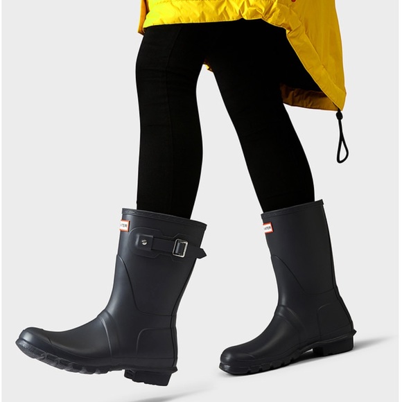 hunter boots short dark slate